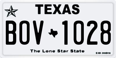 TX license plate BOV1028