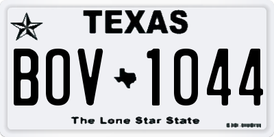 TX license plate BOV1044
