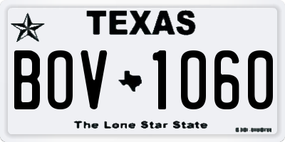 TX license plate BOV1060