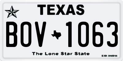 TX license plate BOV1063