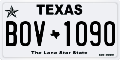 TX license plate BOV1090