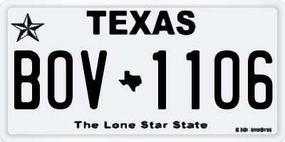 TX license plate BOV1106