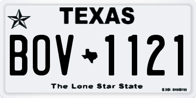 TX license plate BOV1121