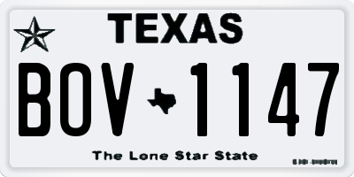 TX license plate BOV1147