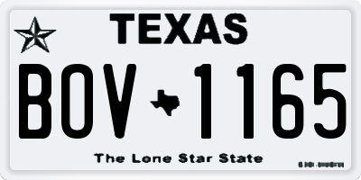 TX license plate BOV1165