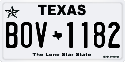 TX license plate BOV1182