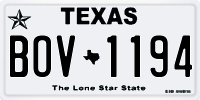 TX license plate BOV1194