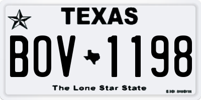 TX license plate BOV1198