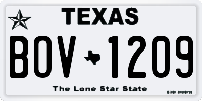 TX license plate BOV1209
