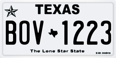 TX license plate BOV1223