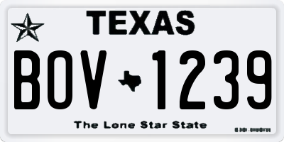 TX license plate BOV1239