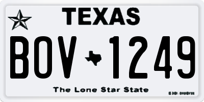 TX license plate BOV1249