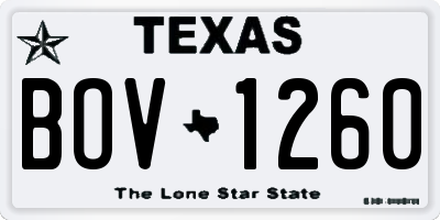 TX license plate BOV1260