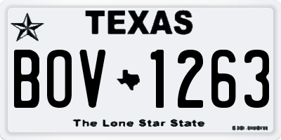 TX license plate BOV1263
