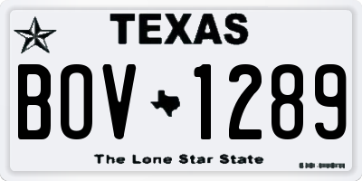 TX license plate BOV1289