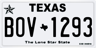TX license plate BOV1293