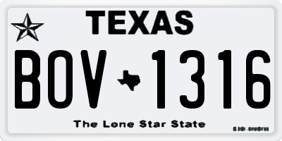 TX license plate BOV1316