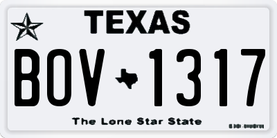 TX license plate BOV1317