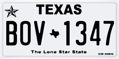 TX license plate BOV1347