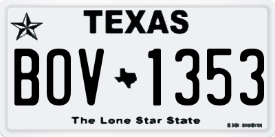 TX license plate BOV1353