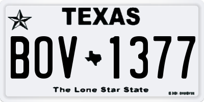 TX license plate BOV1377