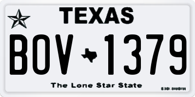 TX license plate BOV1379