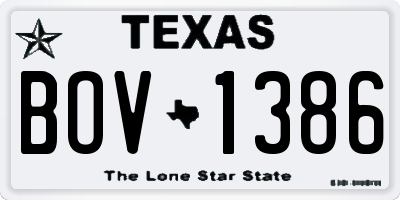 TX license plate BOV1386