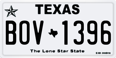 TX license plate BOV1396