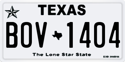 TX license plate BOV1404