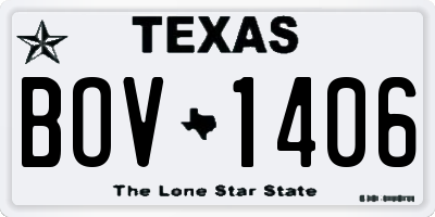 TX license plate BOV1406