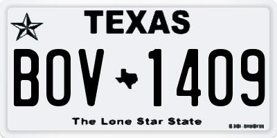 TX license plate BOV1409