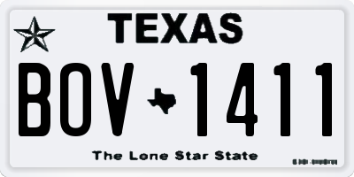 TX license plate BOV1411