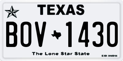 TX license plate BOV1430