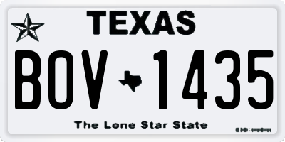TX license plate BOV1435