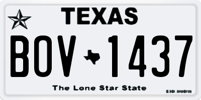 TX license plate BOV1437