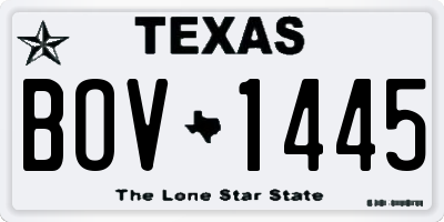 TX license plate BOV1445