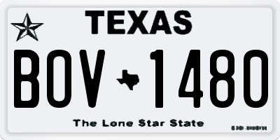 TX license plate BOV1480