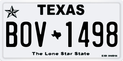 TX license plate BOV1498
