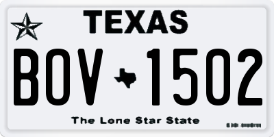 TX license plate BOV1502