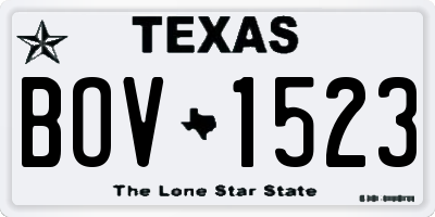 TX license plate BOV1523