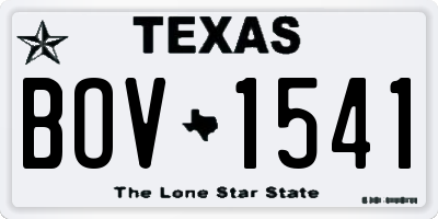 TX license plate BOV1541