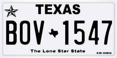 TX license plate BOV1547