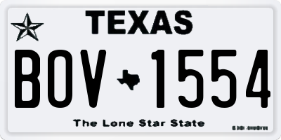 TX license plate BOV1554