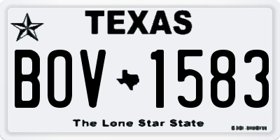 TX license plate BOV1583