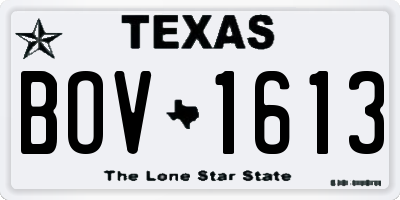 TX license plate BOV1613