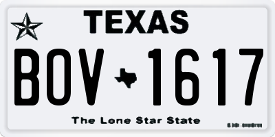 TX license plate BOV1617