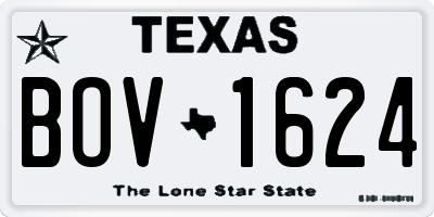 TX license plate BOV1624