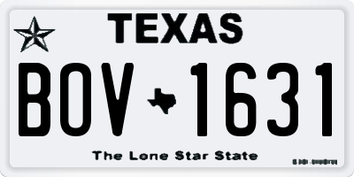 TX license plate BOV1631
