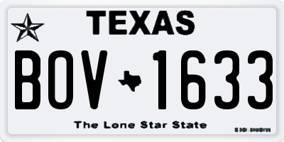TX license plate BOV1633