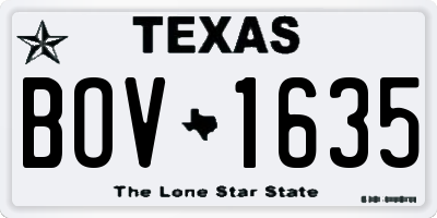 TX license plate BOV1635